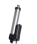 Badass Heavy Duty Linear Actuators With Sync Controller For Butter Smooth Operation And Rock Solid Reliability Ip66 Waterproof 4000N Thrust 400Kg Load 50Mm To 1500Mm Travel, sleek silver actuator with motor.