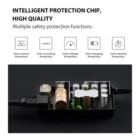 Diagram of intelligent protection chip functions for 12V AC Power Adapter For Korg KA203 KA320 Krome M50 61 88 73 88 PA500ORT PA800 PA500 PA588