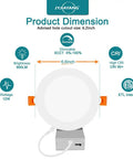 6 Inch LED Recessed Light With Junction Box 12W 900LM Dimmable Can Lights 5CCT Adjustable 2700K To 5000K product dimensions