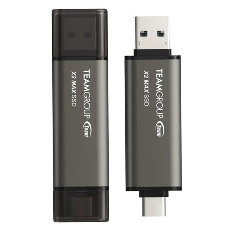 Blazing Fast 1TB X2 Max Portable SSD With 1000 MB Per Second Transfer, Type C And Type A USB 3 Gen2 in black casing