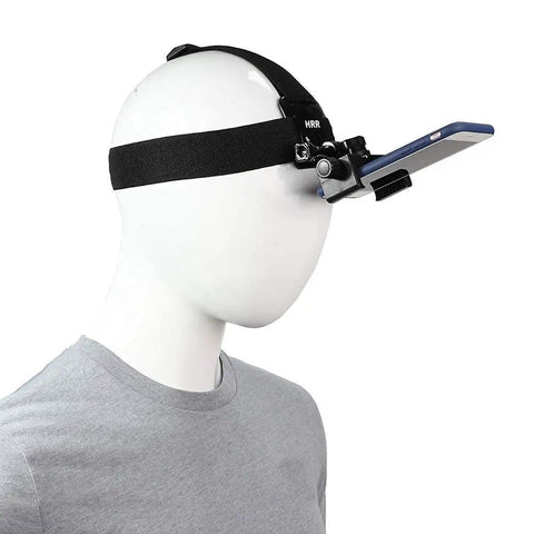 First Person POV Head Mount Phone Holder For Outdoor Filming, headband on mannequin with mounted smartphone