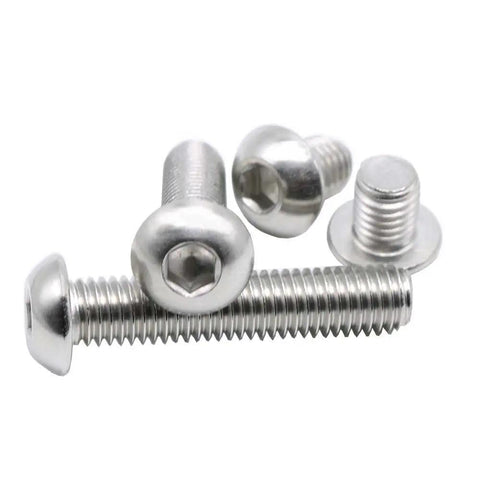 M2 Hex Socket Button Head Screws Set In Stainless Steel With L Key Drive Full Thread Right Hand Metric Assortment Kit
