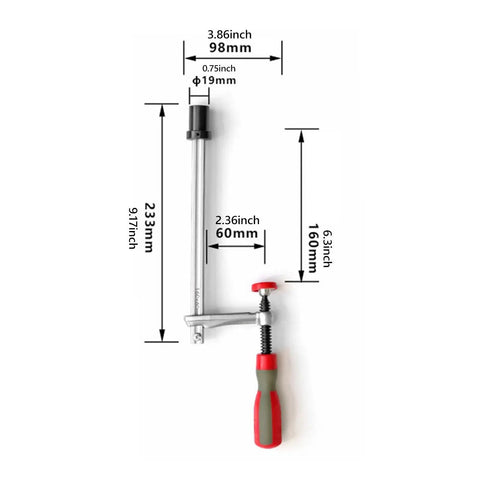 Heavy Duty Bench Dog Clamp With PP Handle, Adjustable Workbench Stop, Lightweight Woodworking Fixture For DIY Projects, 19mm Hole Clamp