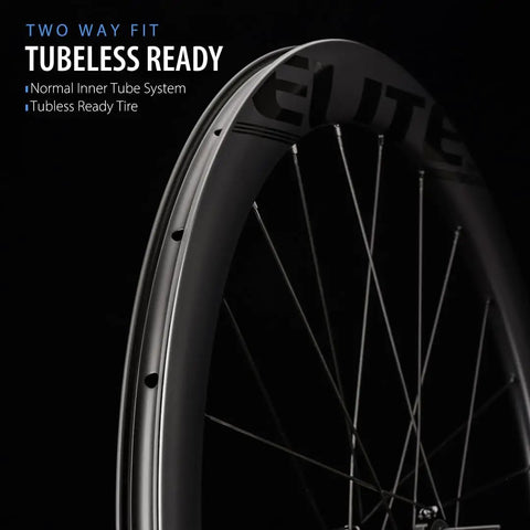 Tubeless Compatible Clincher Road Disc Carbon Wheelset 38mm Depth And 28mm Width Ceramic Bearings Center Lock Hub SLT Technology