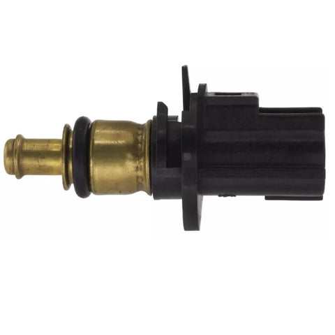 Engine coolant temperature sensor with brass sensor tip and black plastic connector