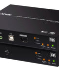 Built Heavy True 4K DisplayPort And HDMI Optical KVM Extender with USB ports and status indicators on top