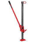 48 Inch Heavy Duty Farm Jack With 7000 Lb Lifting Capacity, red steel ratcheting jack for tractor, truck, SUV.
