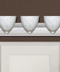 Modern 3 Light Wall Sconce With Slick Satin Nickel Finish And Classic Bell Shape Design Premium Damp Rated Bathroom Vanity Lighting Fixture For A Fresh New Vibe Solid Home Decor Essential, three light fixture with frosted glass shades.