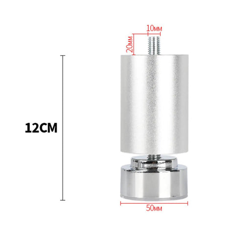 4x Adjustable Metal Furniture Legs 12cm Heavy Duty Alloy Sofa Bed Table Feet Anodized Aluminum For Wardrobes Coffee Tables Cabinets With Rotating Base 0 To 8mm Leveling Non Slip Base