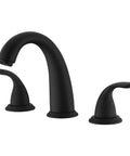 Matte Black Roman Tub Faucet With Valve Three Hole Deck Mount High Flow Tub Filler That Fills Up Fast For A Quick Bath 12.16 GPM