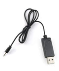 USB Lithium Battery Charging Cable For Attop XT1 RC Drone Quadcopter And FPV WiFi Airplane Parts, black with USB plug and charge lead.