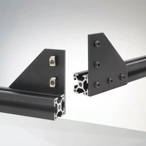 Beefy 90 Degree L Shape Corner Bracket Plate Set For 3030 Aluminum Extrusion Profiles With 5 Holes Includes M6x10mm Screws Black Finish