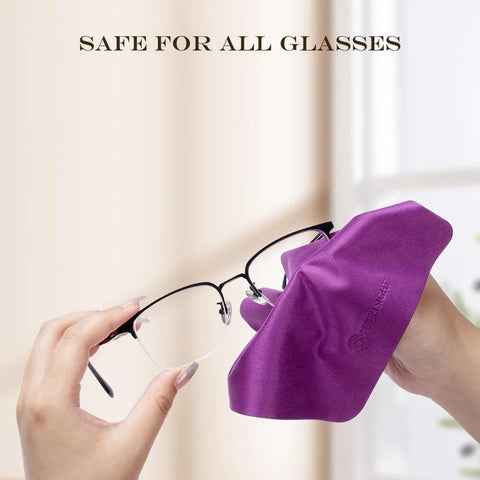 PerfectSight microfiber cleaning cloth for glasses, purple, 5.7x6.7 in, 6-pack