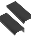 Slick Matte Black Recessed Cabinet Handles Edge Pulls for Sliding Doors and Drawers Hidden Flush Finger Pulls shown from angle view