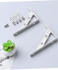 Heavy Duty L Shelf Brackets 6 Pack Stainless Steel Corner Braces low profile right angle mounts with screws and anchors