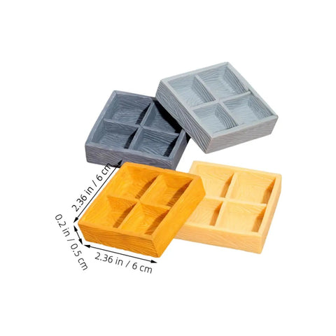 Colorful Miniature Storage Box Set For Dollhouse Accessories Made From Durable Resin With Four Grid Compartments Perfect For Storing