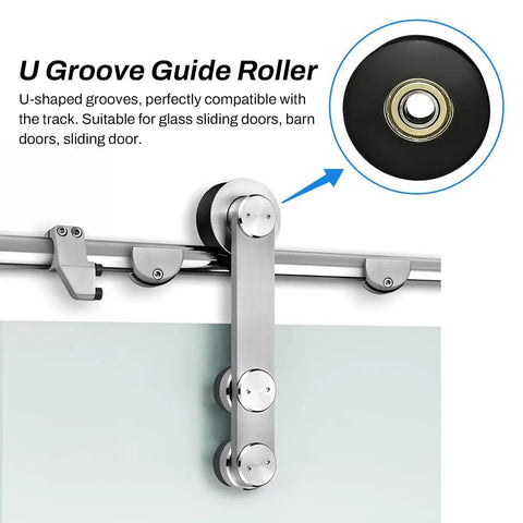 Two Piece U Groove Round Pulley 0.4x2.0x0.7in Nylon Coated Wheel With 380kg Load Capacity For Doors Windows Drawers Hardware Durable Sliding Support Smooth Operation For Quiet Reliable Sliding And Easy Installations on glass sliding door track