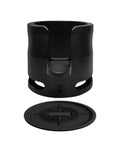 Boss Level 58Mm Espresso Tamping Station With Slick Anti Slip Base And Quick Adjustable Frame For Hassle Free Coffee Tamping Plus Nifty Grounds Catch Tray, black design with grounds catch tray.