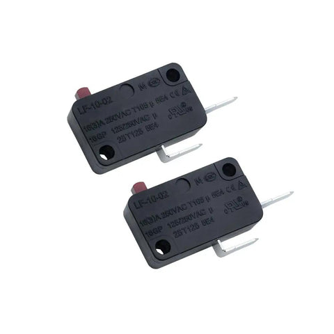Micro Limit Switch With 2 Pins, 16A, 125V To 250V AC, Door Interlock, 2 Normally Open And 1 Normally Closed Contacts, Heavy Duty