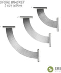 Stainless Steel Bradford Shelf Brackets 2 Pack Heavy Duty Quarter Inch Brackets For Countertops And Cabinets shown in 3 sizes