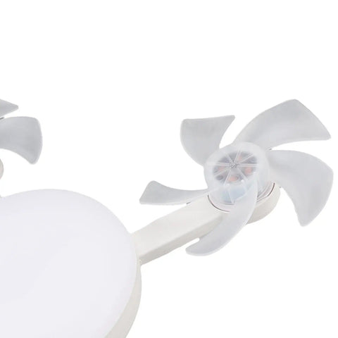 Totally Slick Remote Controlled Ceiling Fan Light Combo with E26 bulb, stylish white design, compact for small spaces.