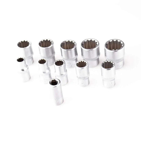 One Quarter Inch Magnetic Socket Wrench Set With Chrome Vanadium Steel Bits, Non Slip Hand Tools For Home Repair And DIY Maintenance