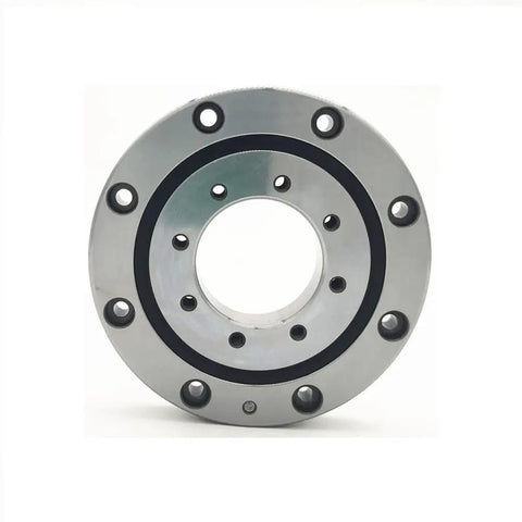 Straight Up Premium XRU3515 Cross Roller Bearing Slewing Ring For Robotic Arms And Precision Automation With 35 Mm Bore And 95 Mm Outer Diameter, showcasing a 35mm inner bore and steel body with mounting holes.