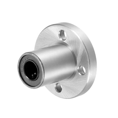 Top Tier 10 mm Bore Round Flange Linear Ball Bearings Sealed Chrome Steel Bushings for CNC setup, showing a single bushing.