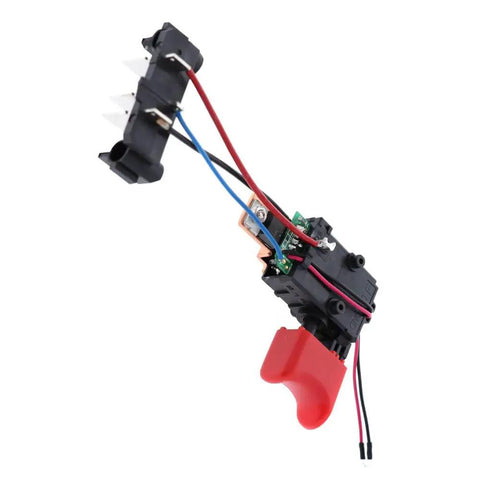 Top Shelf Replacement Hammer Drill Switch Assembly For Porter Cable PCC620B And PCC620LB with red trigger and wires.