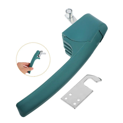 Heavy Duty Oven Handle Replacement For Commercial Kitchen And Restaurant Use, green nonstick grip, stainless steel mounting bracket.