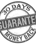 30 days money back guarantee stamp in black and white with distressed style.