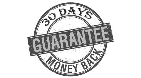30 days money back guarantee stamp in black and white with distressed style.