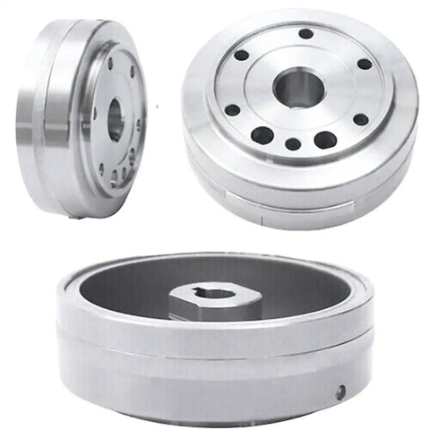 Heavy Duty Flywheel Rotor Replacement For 2002 To 2008 400 CC Snowmobile 2X4 And 4X4 Models showing top and side views.