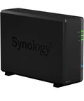 Rock Solid Ds118 Nas Server With 8Tb Internal Drive And 1GbE Ethernet Port showing black design and LED indicators.