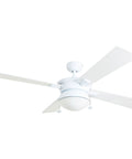 Auletta 52 Inch Outdoor And Indoor Ceiling Fan With Light Pull Chain Dual Mounting Options Slick Dual Finish Blades Reversible Motor White Finish