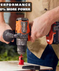 Pro Grade Brushless 18 Volt Cordless Drill Driver Kit With Compact Battery And Quick Charger with drill in action