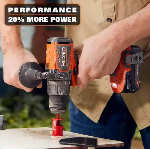 Pro Grade Brushless 18 Volt Cordless Drill Driver Kit With Compact Battery And Quick Charger with drill in action