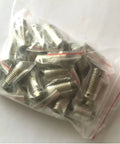 Beefy Flexible Shaft Coupler With Coiled Steel Springs 2 Pack packaged in a clear bag, showcasing multiple steel couplers.