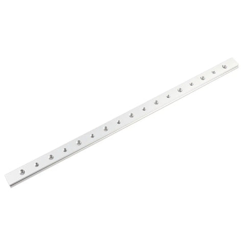 Aluminum T Slot Miter Track Jig For Woodworking, shown is a straight 450 mm bar with pre-drilled holes. Durable anodized alloy.