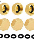 3/4 Premium Brass Hose End Cap Kit With 6 Durable Pieces For Garden Hoses Features Secure Hex Fit And Leak Proof Sealing Rings In 1/2 And 3/4 Inch Sizes Perfect For Keeping Your Outdoor Plumbing Safe And Sound This Heavy Duty Set Is Totally Legit For Any