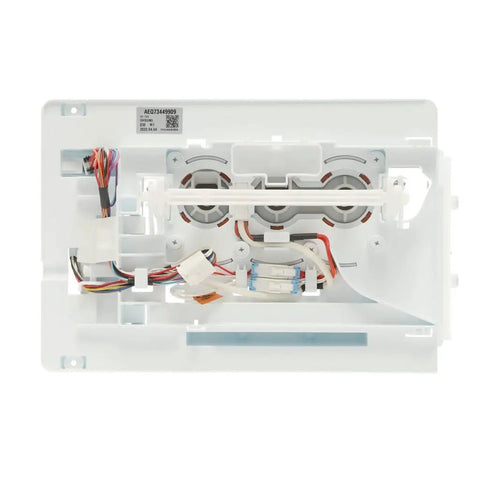 OEM Ice Maker Kit for Refrigerators Replacement Plug and Play Exact Fit Restores Reliable Ice Production Replaces AEQ73449901 Ice Maker Assembly for Consistent Ice Cubes, white plastic