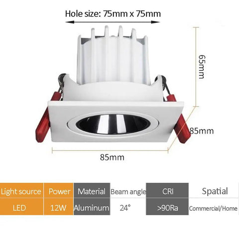 UWYTGF 3.3 Inch Retrofit Led Recessed Light, Dimmable Led Recessed, Circular aluminum design with adjustable angle for lighting.