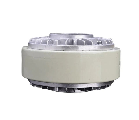 Side view of Hollow Shaft Magnetic Powder Brake 50 Nm for Industrial Equipment and Machinery, featuring a durable metal casing