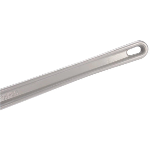 Aluminum Heavy-Duty Adjustable 36-Inch Straight Pipe Wrench With Precision Milled Jaws For Superior Grip And Durability, handle end with hole.