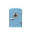 Retro Mini Fridge Cooler 6L Portable Personal Refrigerator For Car Office Dorm Room Bedroom Or Cabin Blue With Vintage Charm Space Saving Design Keeps Snacks Drinks Skincare Within Easy Reach front view
