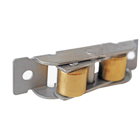 3 Pack Double Roller Window Sliding Door Pulley Wheel 16 mm Brass Replacement Hardware with silver and gold rollers for smooth gliding.