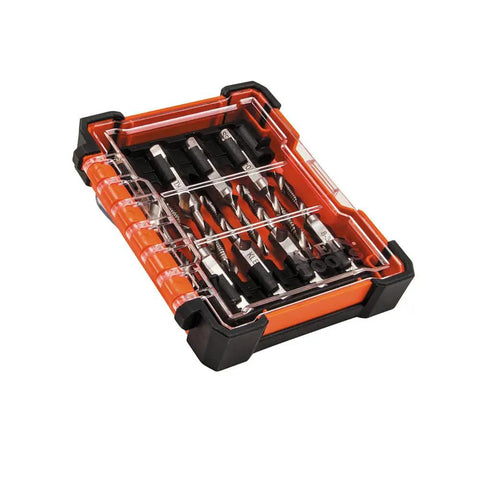 8 Piece Drill Tap Tool Kit For Aluminum Brass Copper Plastic And Mild Steel, Tap Deburr And Drill In One Step, in case