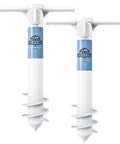 Two Beachr Universal Beach Umbrella Anchor Spikes For Sand, Windproof Up To 50 MPH, Rust Resistant, Easy To Install, White 10 Inch