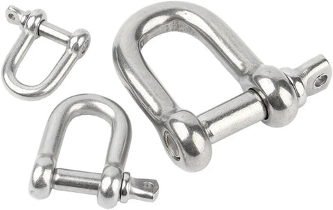304 Stainless Steel D Type Shackle Bow U Type Lifting Ring M16 1 Piece With M4 M5 M6 M8 Pin Set for Marine Hoisting Rigging