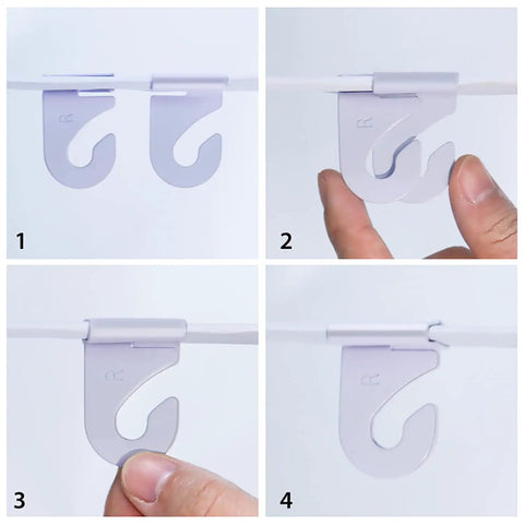 20 Pairs Drop Ceiling Hooks Heavy Duty Aluminum T Bar Hooks for Classrooms and Offices, showing installation on tiles.